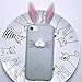 Produktbild DREAMBAB Handyhülle Kreativitäts 3D Karikatur Netter Ohr Kaninchen Silikon Telefon Kasten Für iPhone X 8 7 6 6S Plus 5 S Se Fall Katze Bart Weicher Gummibelag, Weiß, Für iPhone 8