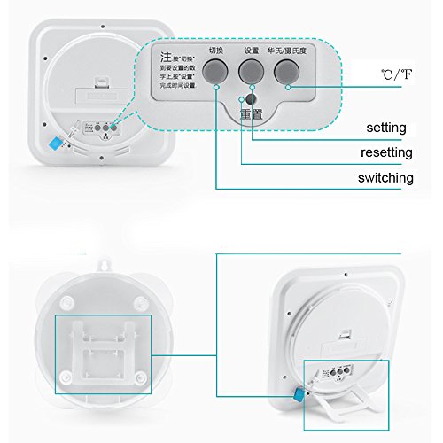 Wasserdicht Dusche Uhr LCD-Display, Digital-Badezimmer-K¨¹chen-Wand-Saugnapf Uhr, Big Desktop-Tischuhr - 5