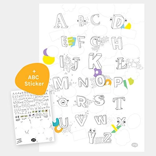 Creative alphabet Poster (A2) for Children's Room Nursery or School: Learn Letters &amp; Shapes Favourite Words Write