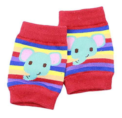 4 Pairs Catoon Toddler Knee And Elbow Pads Crawling Safety Protector Elephant