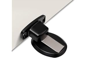 PHOEWON forte magnétique butée de porte en métal arrêt de porte résistant à la porte avec 3M vis auto-adhésives de dissimulation montées au sol, 2 Pièce, Noir