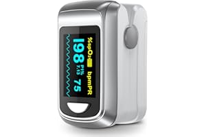 HEALTHTREE Fingertip Pulse Oximeter Blood Oxygen Saturation Monitor, Heart Rate and Fast Spo2 Reading Oxygen Meter