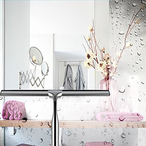 Edelstahl Duschabzieher, Fensterwischer, Handheld Fenster Dusche Scheibenwischer mit Halter, Glas Reiniger Abzieher für geflieste Flächen, Spiegel, Dusche Tür Typ B - 4
