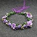 Produktbild SMQY® Braut Blumen Einstellbare Crown Haar Mädchen Kamelie Blume Einfache Halo Woodland Hairpiece Hochzeit Rustikal , purple garlands