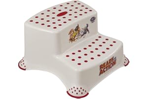 keeeper Taburete de Dos Escalones Patrulla Canina, De 18 Meses a 10 Años, Antideslizante, Igor, Blanco