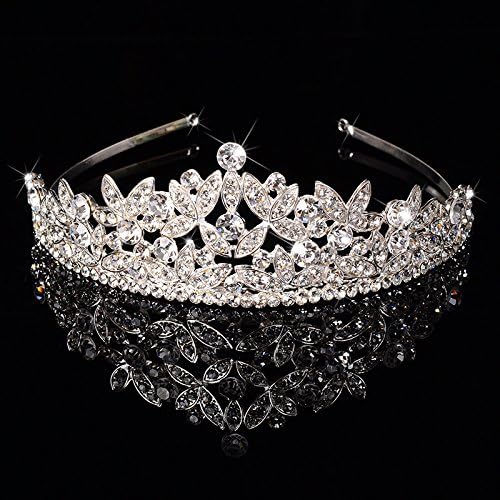 Yu* Women's European Retro Palace Queen Crown/Silver Rhinestone/ crysta/ hair hoop / Bride Luxury Wedding Ornament /Tiaras 1 Piece