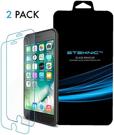 eTEKNIC Screen Protector for iPhone 8 Plus and iPhone 7 Plus Tempered Glass, Glass Armour Series, 2 Pack