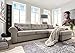 Produktbild KAWOLA Sofa Romano Ecksofa Posterecke Wohnlandschaft Stoff beige Landhaus-Stil Recamiere rechts 297x87x173 (B/H/T)