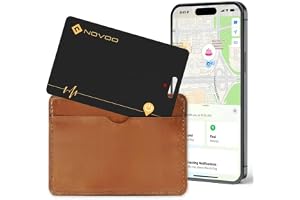 NOVOO Uppladdningsbar kortplotter, trådlös laddning, ultratunn för bagageplånbok (endast iOS), Bluetooth-spårning kompatibel med Apple Hitta min tagg, GPS, låsfri passväska med nyckel