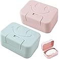 Travel Soap Case Box,2Pcs Soap Box,Soap Dish with Lid,Portable Shower Soap Box,Sealed soap dish with lid,Perfect for Bathroom, Travel, Camp, Gym (blue/pink)