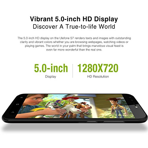 Ulefone S7 Smartphone ohne Vertrag (5 Zoll HD Display, Quad-Core Prozessor, 1 GB RAM, 8 GB Speicher, Dual-Hinterkameras, Dual SIM(Micro-Sim), Android 7.0, GPS) rot