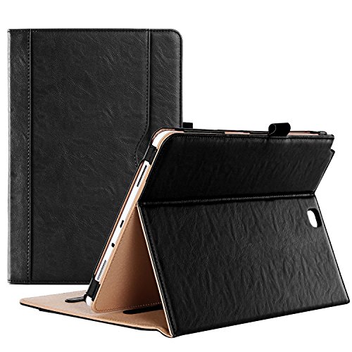 ProCase Schutzhülle Samsung Galaxy Tab A 9.7 Kunstleder Schutz Hülle Ständer Displayschutz (9.7 inch, SM-T550 P550), mit mehreren Blickwinkeln, Schlaf/Wach Funktion, (Schwarz)
