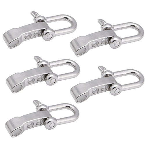 Slivercolor grillete de Acero Inoxidable Ajustable Hebilla con Cierre Ajustable para Paracord, Cuerda, 5 mm