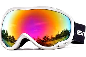 Snowledge Ski Snowboard Goggles with UV400 Protection, Skiing Snowboarding Goggles of Dual Lens with Anti Fog for Men, Women,Helmet Compatible