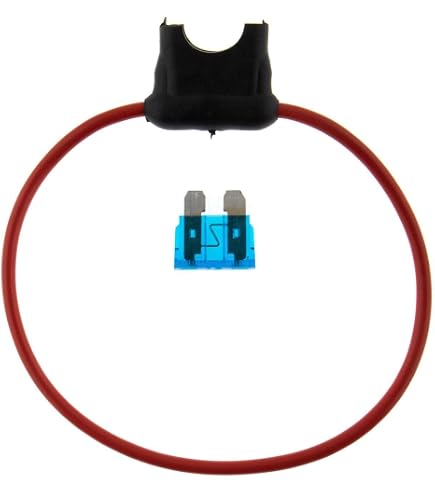 Porte-fusible étanche Pour Voiture Avec Câble 25 Cm – Fusible Plat 30 A, Compatible 6-32V DC, Pour Installation Audio Et électronique