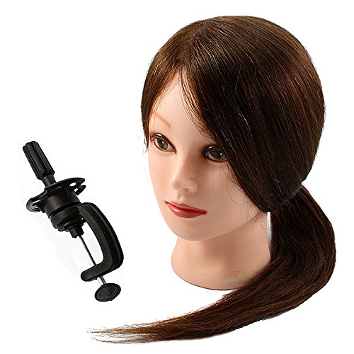 Neverland Beauty 80% Professional Real Hair 20 Inch Hairdressing Equipment Training Heads With Free Clamp For College and Professional Use