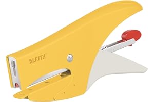 Leitz Cucitrice a Pinza, Capacità fino a 15 Fogli, Caricamento Posteriore, Include Punti P2 (No. 10), Gamma Cosy, 56450019, Giallo (Caldo)
