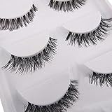 Demarkt 5 Pairs Lot Black Cross False Eyelash Soft Long Makeup Eye Lash Extension