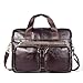 Produktbild Sumferkyh Herren Leder Aktentasche Messenger Tote Crossbody Tasche 14-Zoll-Laptop Handtasche Braun für Office Business Bürotasche