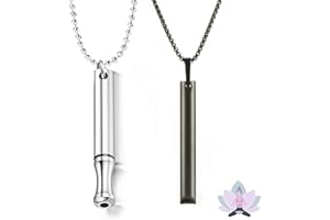 MHDUYEG Anapana Collier Respiratoire Sans Fumée Collier Hoki contre l'Anxiété 2pcs Collier Höki Contre l'Anxiété pour la Méditation, la Relaxation, le Ralentissement de la Respiration (Acier, Gris)