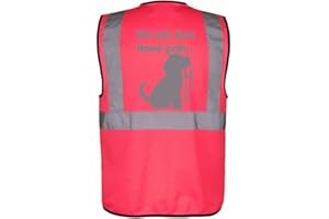 KREATIV-SHOP! Warnweste für den Hundebesitzer mit lustigem Motiv: DIE mit dem Hund geht - Farbe: Pink Größe: XXL
