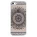 Produktbild iphone SE Hülle,iphone 5 5S Hülle Lanpangzi Schutzhülle Weiche TPU Transparent Ultra Dünn Shell Schöne Datura Blumen Zeichnung - Schwarze Mandala-Blume