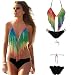 Produktbild Loveours Damen Strand Strappy Regenbogen Zweiteilige Bademode Bikini Set (L)