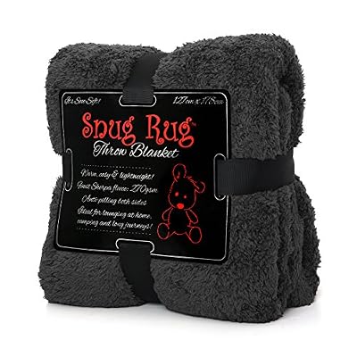 Snug Rug Véritable Snug Rug luxe couverture chaude Throw Fleece Blanket Sherpa - Gris