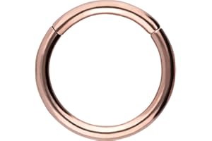 PIERCINGLINE Clicker de anillo de segmento de acero quirúrgico | Piercing para Septum Oreja Nariz Tragus Helix | Selección de Color y Tamaño