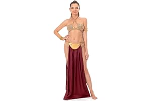 Taeyue Princess Leia Slave Costume Cosplay Dress The Jedi Figure Cosplay Bikini Suit Sexy for Theme Party Halloween Carnival Outfits for Women