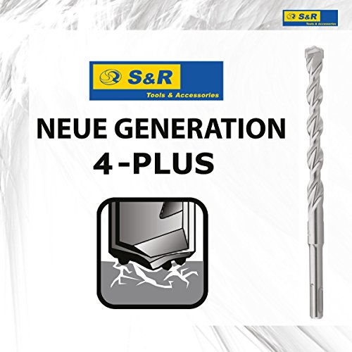 S&R Professional Hammerbohrer SDS-Bohrer-Set, Betonbohrer SDS Plus 6-tlg: 5,6 ,8 x 110mm; 6,8,10, x 160mm für Beton, Granit, Stein. Bohrer für Bohrhammer und Schlag-Bohrmaschine. MADE IN GERMANY - 7