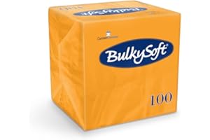 DOT HORECA SOLUTIONS 100 Tovaglioli 2 veli ARANCIONE di carta 24x24 cm (aperti) e 12x12 cm (chiusi) da cocktail aperitivo buffet feste party catering tovagliolini finger food monouso usa e getta arancioni