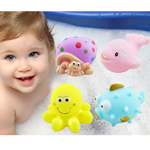 Gazechimp 4pcs Badewannenspielzeug Quietschende Spielzeug Für Baby Badespaß Wasser Spaß - 4