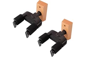 Cokritsm 2 Pack Soporte Pared Guitarra, Colgador de Guitarra para Pared con Gravedad Bloqueo Automático Soporte para Guitarra, Bajo, Mandolina, Violín y Múltiples Instrumentos