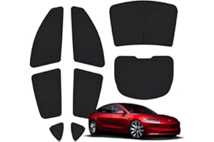 8-Piece tesbeauty Camping Privacy Curtain Especially Designed for Tesla Model 3, Upgraded 5-Layer Camping Shades, Windshield Cover, Sunshades, Camping Screens UV Blocker Foldable 100% Fit