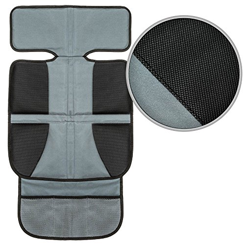 TecTake Kindersitzunterlage Autositzauflage mit Netztaschen für Autokindersitze Unterlage für Kindersitz Spielzeugtasche Sitzschoner schwarz - 4