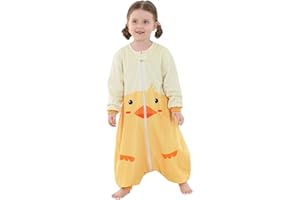YloveM Saco de Dormir para Bebés con Piernas Pijama para Dormir para Niños Niñas Unisex con Pies con Manga Larga Saco de Dormir para Invierno Caminar Lindo Animal de Dibujos Animados