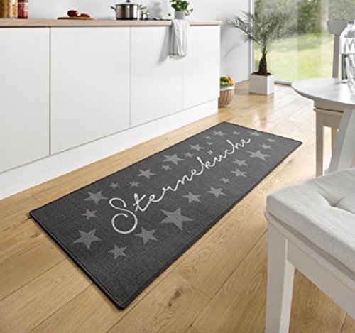Küchenläufer / Küchenmatte / Läufer / Dekoläufer für Küche und Bar / Sterne / Sterneküche / anthrazit - grau - Der Hingucker in Ihrer Küche / Ihre Gäste werden staunen / Küchenläufer / Küchendeko - ca. 67 x 180 cm