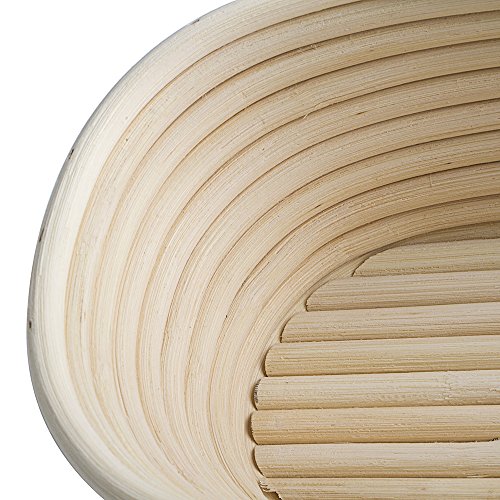 Jingmei Gärkörbchen oval, ø 25 cm x 15 cm, Höhe 8cm, frei Bürste (750g Teig)+ frei Zwischenlage-Abdeckung +frei Brotgabel - 6