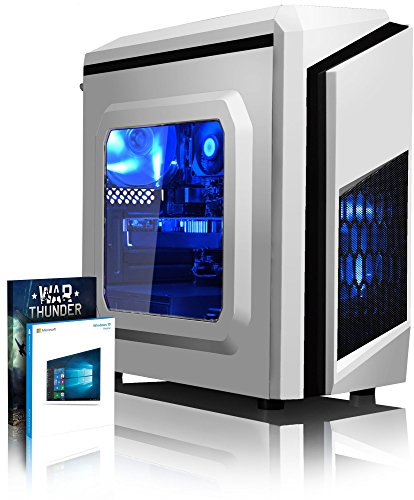 VIBOX Killstreak RS470-174 Gaming PC - 4,0GHz AMD FX Quad-Core Prozessor, RX 470 GPU, VR Ready, Hochleistung, leistungsstärker, Spec, Desktop Gamer Computer mit Spielgutschein, Windows 10, Blau Innenbeleuchtung, lebenslange Garantie* (3,8GHz (4,0GHz Turbo) Superschneller AMD FX 4300 Quad-Core Prozessor CPU, AMD Radeon RX 470 4GB Grafikkarte, 16GB DDR3 1600MHz RAM, 1TB (1000GB) Seagate SSHD Solid State Hybrid SSD-Festplatte, 85+ Netzteil, CIT F3 Weiß Gaming Geh§use, AM3+ Mainboard)