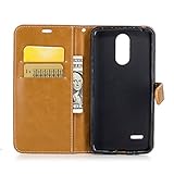 BONROY® Tasche Hülle für Handyhülle für LG K4 2017 Denim-Stoffe PU Leder Flip Schutzhülle Case Cover Etui Lederhülle mit Silikon Back Cover PU Leder Handytasche im Bookstyle Stand Funktion Kartenfächer Schale Stoßfest Handyhülle für LG K4 2017 - 