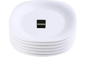 BEST HOUSE ANOTHER FINE PRODUCT Best House | Square Dinner Plates | 11.5"/29cm | Set of 6 Pcs | Opalware | White | Microwave, Oven, and Dishwasher Safe, Scratch Resistant Modern Dinnerware Dish Set