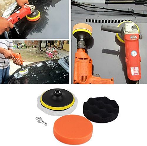 SomStyle(TM) 5 Pcs/Set Buffing Pad Auto Car Polishing Wheel Kit With M10 Drill Adapter Buffer High Gross 5 inch NEW