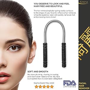 Facial Epilator + FREE Eyebrow Razor Trimmer - Stainless Steel Threading Tool - Facial Hair Remover - Image 8