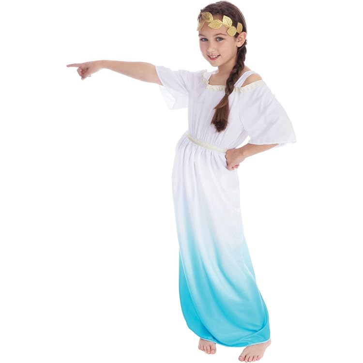 Costume Bambina Dea Romana HENBRANDT | Travestimento Per Bambine, Veste Con Dettagli Oro