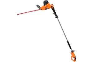 GARCARE Pole Hedge Trimmers Corded Long Reach 4.8Amp Electric Bush Trimmer Corded | Hedge Clippers | Tree Trimmer, 18 inch Laser Cut Blade