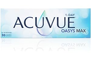Acuvue Oasys Max 1-Day Lentes diarias con tecnología TearStable y filtro de luz OptiBlue, -4.00 dpt, diámetro 14.3 mm, 30 unidades, adición, curva base 8.5 mm