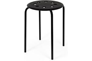 IKEA Marius taboret w kolorze czarnym, możliwość układania w stos (45 cm)