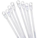 Screw Perforated Cable Tie Plastic Clamp 100 Pack White 3.6x150mm