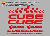 Encaje perfecto Ecoshirt 8H-LGIE-CU0A Pegatinas Cube F177 Vinilo Adesivi Decal Aufkleber Клей MTB Stickers Bike, Rojo